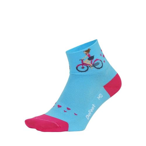 DEFEET - Aireator 2' Womens - Joy Ride (Carolina Blue/Folk Pink) - Cycling, Running, Everyday Sock