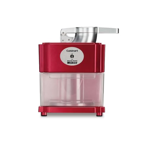 Cuisinart Snow Cone Machine - Makes 5 Icy Cones for Slushies & Frozen Drinks - Includes Reusable & Paper Cones, Red, SCM-10P1