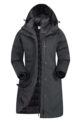 Mountain Warehouse Alaskan Womens Long 3 in 1 Jacket Jet Black 6