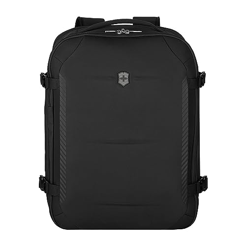 Victorinox Crosslight Boarding Bag - Lightweight Travel Backpack with Padded Laptop Compartment - Travel Bag for Traveling Essentials - Travel Accessories Bag Made from Recycled Bottles - Black