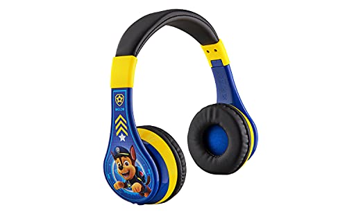 eKids Paw Patrol Wireless Bluetooth Headphones, For Kids, with Microphone Includes Aux Cord, Volume Reduced Foldable Headphones for School, Home, or Travel