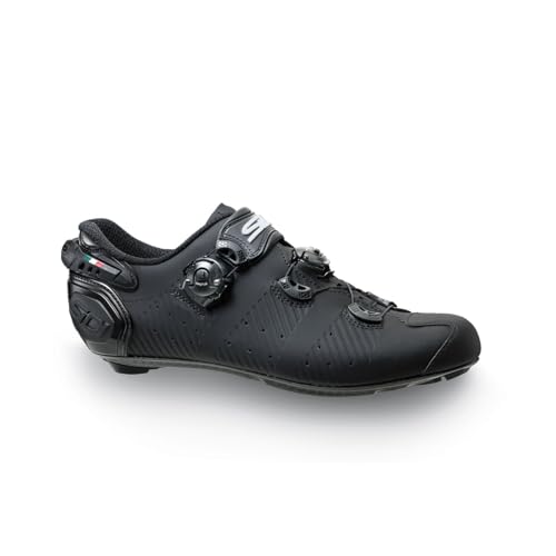 Sidi | Cycling Shoes, Professional Men's Road Bike Shoes Wire 2S, Adjustable Heel, Innovative Closure System, Vent Carbon Sole, Color Black [Size EU 41.5/US 7.5]