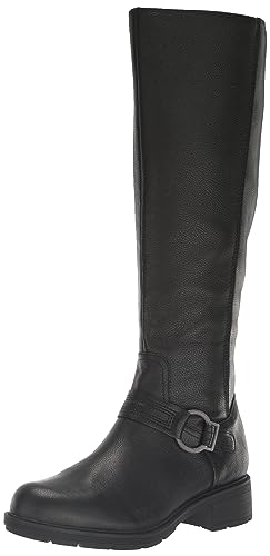 Clarks Women's Hearth Rae Knee High Boot, Black Leather, 8