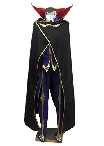 Grand Duke Code Geass R2 Cosplay Zero Lelouch Lamperouge Cosplay Costume Halloween Costume + Wig (L,Men)