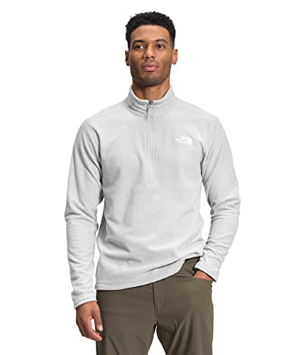 THE NORTH FACE Men's Textured Cap Rock ¼ Zip Pullover Sweatshirt, TNF Light Grey Heather, Small