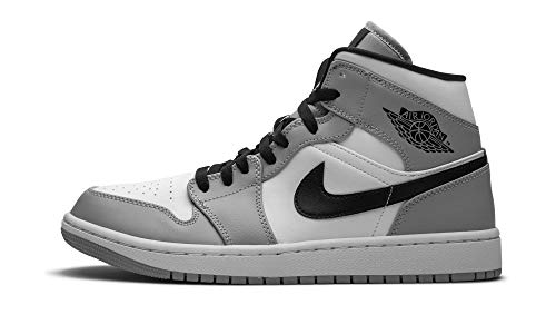 Nike Men's Air Jordan 1 Mid Light Smoke Grey, Light Smoke Grey/Black/White, 8.5