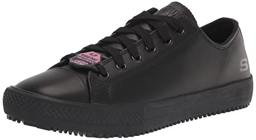 Skechers for Work Women's Gibson-Hardwood Slip-Resistant Sneaker, Black, 8.5 M US