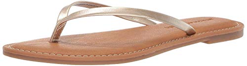 Amazon Essentials Women's Thong Sandal, Gold, 9