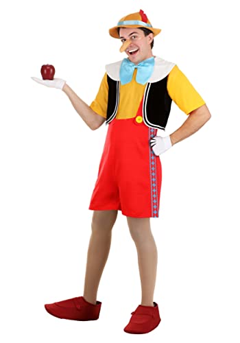 Fun Costumes Enchanting Disney's Pinocchio Adult Halloween Costume | Authentic Design for Disney Cosplay Fans - L