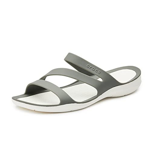 Crocs Women's Swiftwater Sandals, Smoke/White, 7