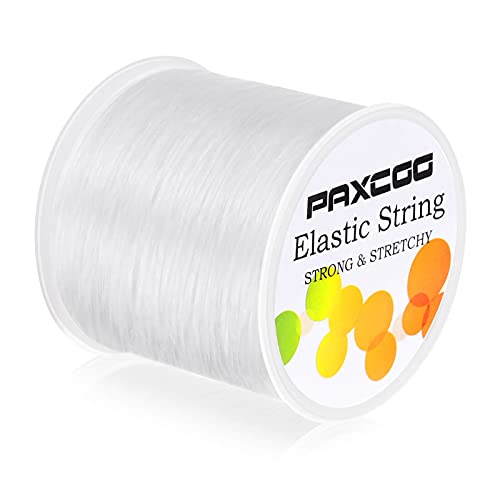 Paxcoo 1mm Elastic Bracelet String Cord Stretch Bead Cord for Jewelry Making and bracelet Making White