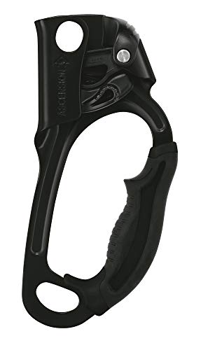 PETZL Ascension Ascender - Ergonomic Handled Rope Ascender for Climbing and Rigging - Black - Right
