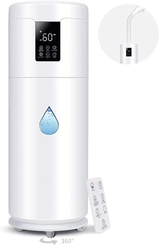Humidifiers for Large Room Wholehouse Humidifier 2000 sq.ft.Honovos 17L/4.5Gal Ultrasonic Cool Mist Large Humidifier with Extension Tube,tower Humidifiers Top Fill Humidifier Bedroom Humidifier with 360°Nozzles 4 Speed Quite for Home Plant Office Commercial Greenhouse Warehouse