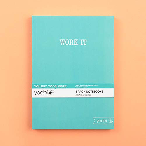 Yoobi | Notebook with Printed Cover | 60 College Ruled Sheets | Mint Multicolor | Pack of 3 (YOOB4192675)