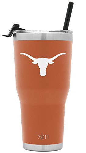 Simple Modern Officially Licensed Collegiate Texas Longhorns Tumbler with Straw and Flip Lid | Insulated Stainless Steel 30oz Thermos | Cruiser Collection | University of Texas