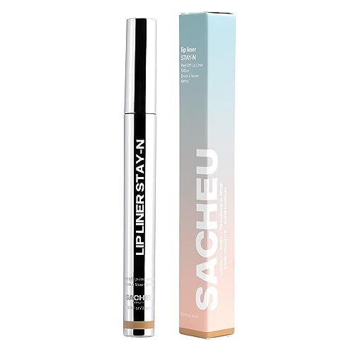 Sacheu Lip Liner Stay-N - Peel Off Lip Liner Tattoo, Lip Stain, Peel Off Lip Stain, Long Lasting Lip Stain, Infused with Hyaluronic Acid & Vitamin E, For All Skin Types - MUAH-ve Shade, Pack of 1