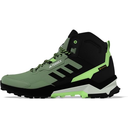 adidas Men's Terrex Ax4 Mid Gore-tex Hiking Sneaker, Silver Green/Black/Crystal Jade, 10.5