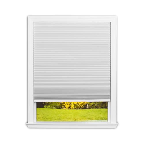 Redi Shade No Tools Easy Lift Trim-at-Home Cordless Cellular Blackout Fabric Shade White, 30 in x 64 in, (Fits windows 19 in - 30 in)