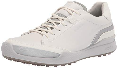 ECCO Men's Biom Hybrid Hydromax Water-Resistant Golf Shoe, White/Silver Metallic/White, 11-11.5
