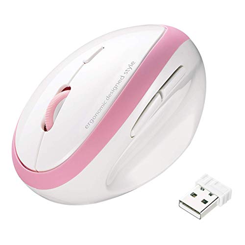 SANWA 2.4G Wireless Ergonomic Mouse, Optical Vertical Mice, for Small Hands, Reduce Wrist Strain, (800/1200/1600 Adjustable DPI, 6 Buttons) Compatible with MacBook, Laptop, Windows, Mac OS, GMAERGW17P