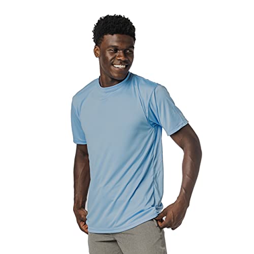Vapor Apparel Men’s UPF 50+ UV Sun Protection Short Sleeve Performance T-Shirt for Sports and Outdoor Lifestyle, Large, Columbia Blue