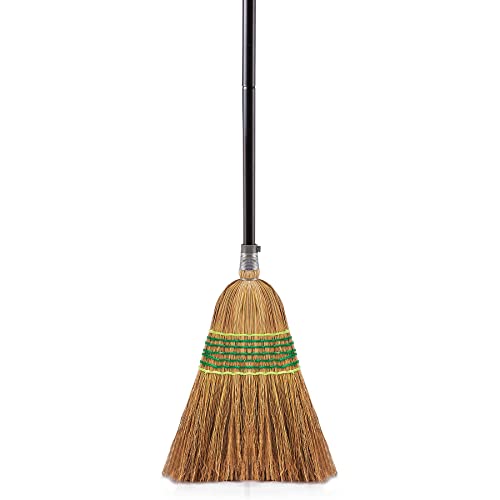 Yocada Heavy-Duty Corn Broom Commercial Indoor Outdoor Broom 59.8' Tall Perfect for Courtyard Garage Lobby Mall Market Floor Home Office Leaves Stone Dust Rubbish