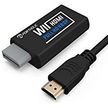 PORTHOLIC Wii to HDMI Converter 1080P with 5ft High Speed HDMI Cable Wii2 HDMI Adapter Output Video&Audio with 3.5mm Jack Audio, Support All Wii Display 720P, NTSC, Compatible with Full HD Devic