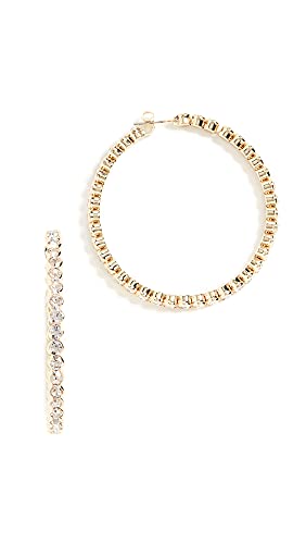 Jules Smith Women's Crystal Studded Hoops, Gold, One Size
