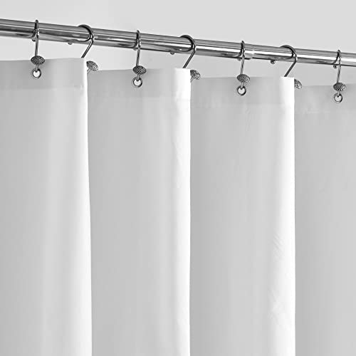 ALYVIA SPRING Stall Fabric Shower Curtain Liner Waterproof - 36' x 72', Soft & Lightweight Small Shower Curtain with Magnets for Narrow Stall Size, Machine Washable - 36x72, White