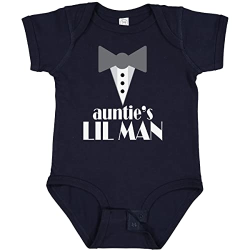 inktastic Auntie Lil Man Tuxedo Front Baby Bodysuit 24 Months Navy Blue 223f3