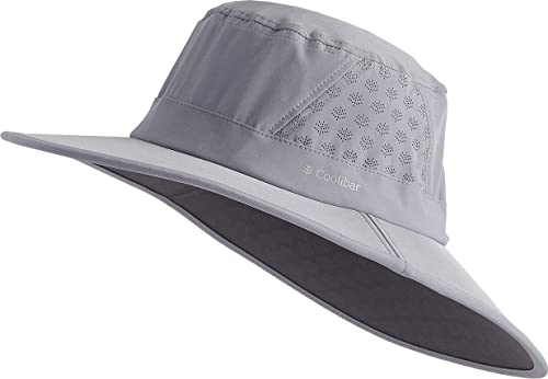 Coolibar UPF 50+ Men's Women's Fore Golf Hat - Sun Protective (Large/X-Large- Steel Grey)