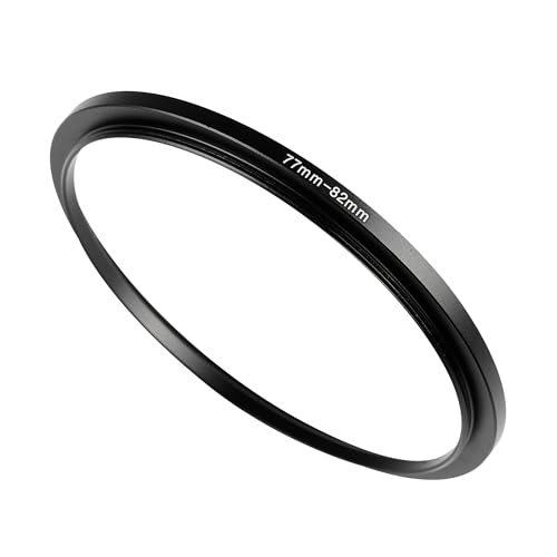 77mm to 82mm Step Up Rings 72mm to 82mm Metal Step-Up Ring for All Brands UV ND CPL Metal Step Up Ring Adapter Filter (77mm to 82mm)