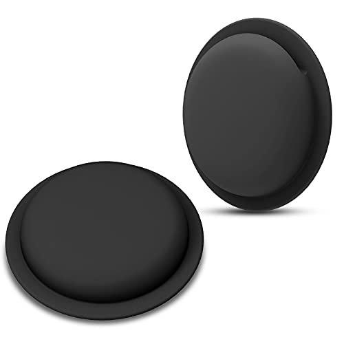 LiZHi Case for Apple Airtag Holder Cover Airtag Sticker Stick on Adhesive Mount Silicone for Tv Remote Car Phone 2 Pack，Black