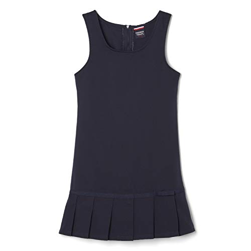 French Toast Girls' Little Pleated Ribbon Bow Jumper, Navy, 6