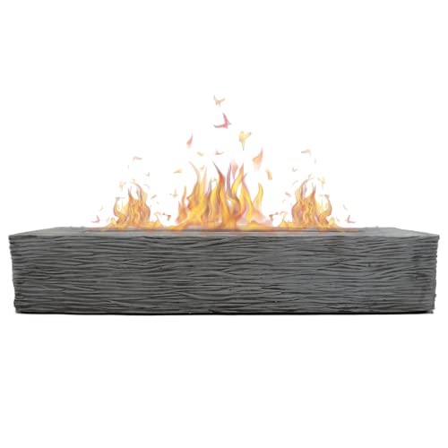 ROUNDFIRE Large Rectange Textured Tabletop Fire Pit, Portable Fire Pit, Table Top Firepit, Small Table Top Fire Pit Bowl, Fire Pit Tabletop, Mini Fireplace, Ethanol Smores Maker, Indoor & Outdoor.