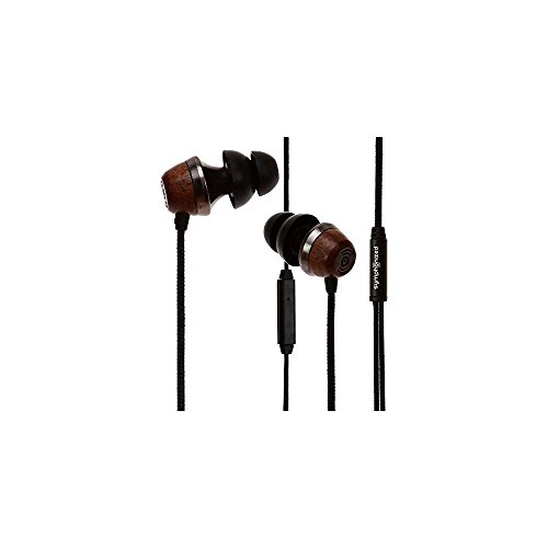 Symphonized ALN Premium Genuine Wood in-Ear Noise-isolating Headphones, Earbuds, Earphones with Mic (Black)