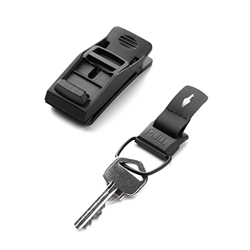 ALPAKA Key Organiser and Smart Keychain with Magnetic Clip | Minimalist Compact Key Holder | Small Black Key Ring Holds up to 8 Keys
