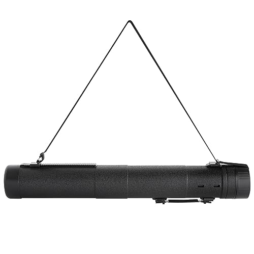 Juvale Poster Tube with Strap, Black Expandable Storage Tube, Holder, Container for Posters, Blueprints, Artwork, Map (30 to 49 Inches)