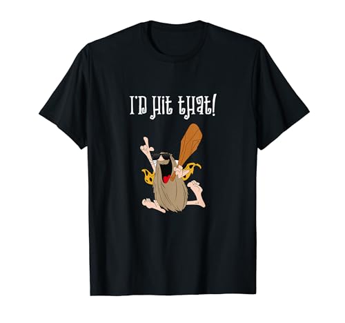 Funny Hairy Caveman Id Hit That Bat Dinosaurs Novelty T-Shirt