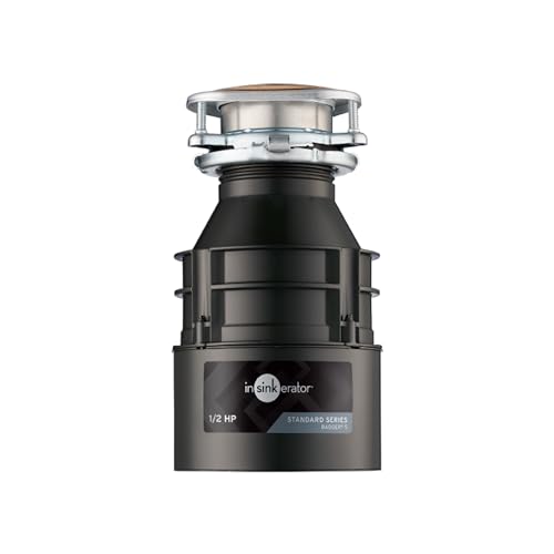 InSinkErator Badger 5 Garbage Disposal, Standard Series 1/2 HP Continuous Feed Food Waste Disposer, Black, Set of 1