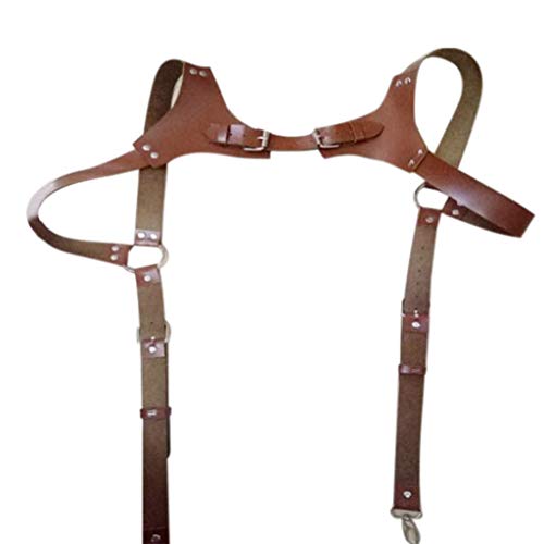 KANGneei Mens Faux Leather Body Shoulder Harness Half Chest Cage Belt Bondage Clubwear