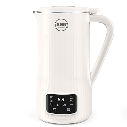20oz Nut Milk Maker Machine - Multi-Functional Automatic Almond with 10 Blades, Plant-Based, Oat, Soy, and Dairy Free Beverages 12 Hours Timer/Auto-clean/Room Temp/Keep Warm/Boil, White