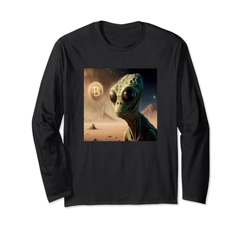 Bitcoin Aliens Aliens Space Mars Civilization BTC Long Sleeve T-Shirt