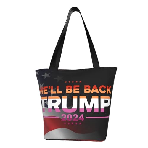 Trump 2024 Donald Trump He Will Be Back 2024 Fashion Shoulder Bag Large Capacity For Man Or Woman
