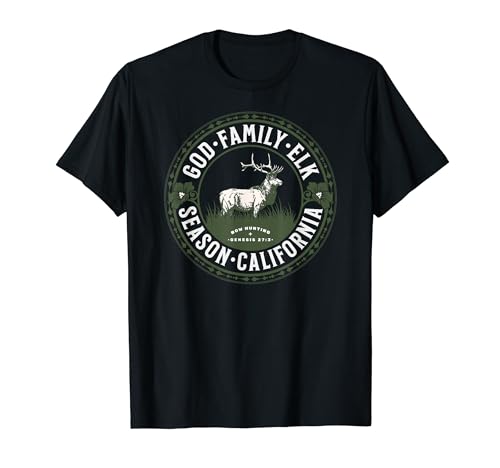 California God Family Elk Hunting Season Bowhunting Genesis T-Shirt