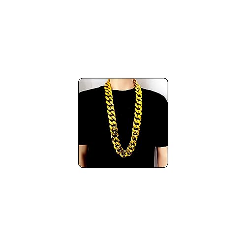 CSIYANJRY99 Plastic Chunky Gold Necklace for Men Women,Fake Gold Chain 80s 90s Rapper Punk Hip Hop Necklace Costume Jewelry Accessory (90)