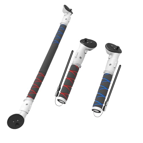OURVR 3-in-1 Handle Controller Extensions Compatible with Meta/Oculus Quest 3, For Beat Saber Gorilla Tag Long Arms Controllers Grip for Supernatural,Golf Club (Not for charging dock)