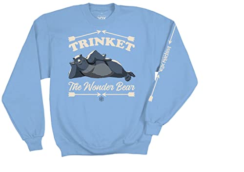 Ripple Junction The Legend of Vox Machina Adult Trinket Wonder Bear Puff Ink Sweatshirt Officially Licensed XL Light Blue
