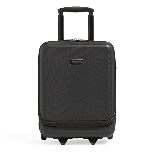 Vera Bradley Women's Hardside Underseat Rolling Suitcase Luggage, Black, One Size