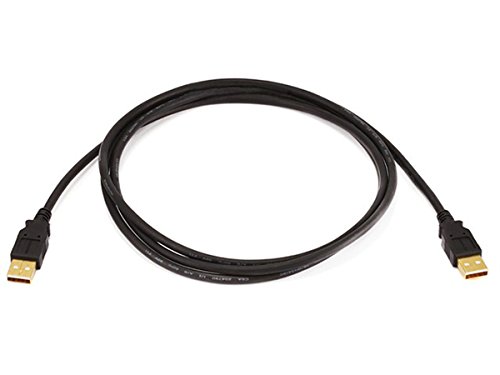 Monoprice USB 2.0 Type-A Male to Type-A Male Cable - Gold Plated, For Data Transfer Hard Drive Enclosures, Printers, Modems, Cameras and More, 28/24AWG, 6 Feet, Black
